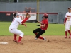 Palomar's Kali Pugh awaits the ball and tags out a Mt. San Jacinto runner during the third inning on March 11. Philip Farry / The Telescope