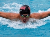 Palomar's Hayden McCauley swims the men's 100-yard butterfly during the meet against Grossmont at the Wallace Memorial Pool on April 8. McCauley placed third with a time of 58.57. Coleen Burnham/The Telescope