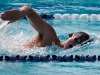 Palomar's Andrew Bertotti swims the men's 1,000-yard freestyle during the meet against Mesa at the Mesa College Pool on March 4. Bertotti placed first with a time of 10.44.90. Coleen Burnham/The Telescope