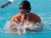 Palomar's Ryan McCauley swims the men's 100-yard Breastroke during the meet against Mesa at the Mesa College Pool on March 4. McCauley placed first with a time of 1.01.93. Coleen Burnham/The Telescope