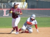 Palomar 1st basemen Katy McJunkin (34) slides safely into 2nd beating Southwestern's Victoria Finau (17) to the bag during the April 13 home game. Comets won 8-0. Tracy Grassel/The Telescope