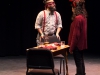 (L-R) Bayani Decastro jr. and audience member have a real blind date in one of the skits from the play "Too much light makes the baby go blind" at a dress rehearsal Thursday evening at Palomar College Nov. 12. Patty Hayton / The Telescope