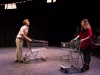 (L-R) Chad Theriault and Natasha Viloria have their differences in one of the skits from the play "Too much light makes the baby go blind" at a dress rehearsal Thursday evening at Palomar College Nov. 12. Patty Hayton / The Telescope
