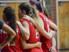 Palomar’s women’s volleyball team gathers together during a home game against Grossmont College at the Dome, Sept. 30. Brandy Sebastian/The Telescope