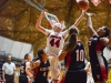 Palomar forward Lynnzy Troxell #44, reaches for a rebound amongst Santa Ana College players, The Dome, Nov. 5. Troxell scores 8 points and leads with 7 rebonds earning the Comets a win 86-60 (1-0). Brandy Sebastian/The Telescope