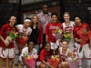 Palomar women's basketball team recognizes their sophomores on Feb. 18 in the Dome during game against MiraCosta Spartans. Comets defeated the Spartans 79-36. Top row: Mellisa Allen, Keisha Cox, Coach Leigh Marshall, Assistant Coach Damian Cephas, Ashleigh Barnes, Jessica Scott, Andrea Hollins. Bottom row: Lee Lee Tomlinson, Daijon Sumpter, Tessa Balcom. Michael Kaplan / The Telescope