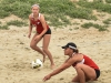 Palomar's women volleyball player Britney Mitchell #5 returns serve as her and Haley Farnum #1 won in team doubles against Pierce/Rio Hondo 21-19,15-10 first set and 21-15, 21-15 second set March 11, 2016. Johnny Jones /The Telescope.