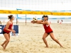 Palomar's women volleyball player Britney Mitchell #5 returns serve as her and Haley Farnum #1 won in team doubles against Pierce/Rio Hondo 21-19,15-10 first set and 21-15, 21-15 second set March 11, 2016. Johnny Jones /The Telescope.