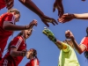 Palomar women’s soccer team huddle prior to the start against Cuyamaca College. The Comets beat the Coyotes 7-1 at Minkoff Field Oct 13 in a non-conference game and improved their record to (4-6-2, 1-2-1). Philip Farry / The Telescope