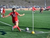 Palomar defender Regina Deanda (18) completes a corner kick in the game against MiraCosta on Nov. 13, 2015. The Comets won 1-0. Kari Clarke / The Telescope