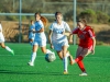 Palomar forward Grace Busby kicks the ball forward while visiting Valley College Defender Allison Herrin tries to attack during the Oct. 2 home game on Minkoff Field. Palomar was defeated by Valley 0-6. Hanadi Cackler/ The Telescope