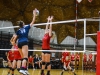 In the second period against The MiraCosta College Spartans Palomar's #8 Madi Stark goes to block the spike. Palomar would defeat the Spartans 3 sets to 1 at the Dome. Seth Jones/The Telescope