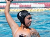 Palomar's Madison Cummiskey with the ball during the women's water polo game against Miramar on Sept. 2, 2015 at the Wallace Memorial Pool. Palomar defeated Miramar 17-2. Coleen Burnham/ The Telescope