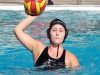 Palomar's Emily Foltz gets ready to throw the ball during the women's water polo game at the Wallace Memorial Pool on Oct. 21. Palomar defeated Grossmont 11 - 10. Coleen Burnham/The Telescope