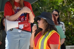 Anel Gonzalez, president of the Classified Counsel of Employees, shares her voice at the March in March rally on March 12, at the Palomar College San Marcos Campus.