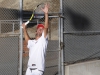 February 12, 2015 | Palomar tennis player Taylor Bryant serves during the first set. The Comets hosted visiting Mt. San Jacinto college. The Eagles beat the Comets 6-3 Thursday afternoon on the Comets courts.  Philip Farry / The Telescope