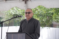 Vice President of Student Services, Nicholas Mata, gives the Campus Welcome at the grand reopening of the Native American Resource Center on Feb. 20 at Palomar College. 