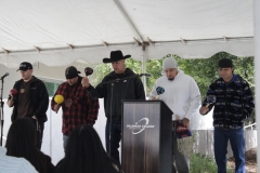 Final Bird Singer Group (facing stage, left to right) - Nicholas Smith, Jacob Alvarado, Jamie LaBrake, Blue Eagle Vigil, and Dakota Jacome