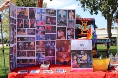 Palomar's Performing Arts Department showcased a board highlighting previous productions of Queer theater. Photo credit: Griselda Garcia