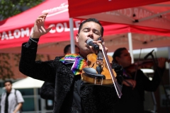 Carlos Samaniego performs a cover of Frank Sinatra's "My Way" at the Queerceñera Event at Palomar College. Photo credit: Griselda Garcia