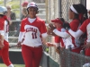 Palomar outfielder Keilani âKKâ Fronda high fives her teammates after scoring on Carlie Danielâs RBI single in the 3rd inning to put Palomar up 12-0 against Imperial Valley College on April 23 at Palomarâs softball field. Fronda hit for the cycle with 2 homeruns, a triple, double, single, and 8 RBIâs in the Cometâs 25-0 win over the Arabs. The win gave the Cometâs a perfect 18-0 conference record for the first time since 2005. Scott Colson/The Telescope