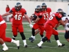 Sept. 28, 2013 | Palomar running back Michael Taele (#32) follows fullback Jimmy Moreno (#46) as Palomar guard Ricky Grajeda provides a block against Orange Coast at Wilson Stadium. • Stephen Davis/ Telescope