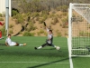 Palomar forward Eduardo Calleja sends the ball past Norco College goalie Manny Hernandez in the 69th minute. Calleja scored the only goal in the Sept. 5 game at Minkoff Field. The Comets and Mustangs played to a 1-1 tie. Photo: Philip Farry | The Telescope