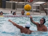 Palomar water polo player Conner Cumick shoots Grossmont's Antonio Geraldo Peralta provides defense on Oct. 9 in the Wallace Memorial pool. • Xenia Spatacean/Telescope