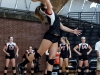 September 4, 2013 | Palomar College women volleyball team plays against San Bernardino Valley College, #5 Rachel McFarland serves for Palomar College and scores 2 consecutive points in the 2nd period. Score Comets 24-7 Wolverines. • Xenia Spatacean/Telescope