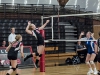 September 4, 2013/ Palomar College women volleyball team plays against San Bernardino Valley College, #12 Maci Lerno #9 Colleen Jones (left to right), #9 Colleen Jones spikes the ball for Palomar College in the 2nd period. • Xenia Spatacean/Telescope