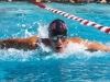 Joe Cain, of Palomar College's men's relay team, swims the butterfly during the men's 200 yard medley against Grossmont March 14, 2014 at the Wallace Memorial Pool. Lucas Spenser/Telescope 2014.