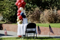 The Pow Table sits at the corner of the Veterans Memorial Lawn.