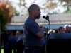 November 8, 2013 | President of the Palomar College Student Veterans Organization; Master Gunnery Sgt. Andres Garcia, United States Marine Corps (Retired); leads attendees in the pledge of allegiance during the 2013 Veterans Day Ceremony. /PHOTO CREDIT: Stephen Davis/Copyright 2013 The Telescope