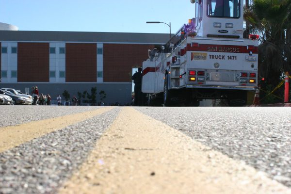 Jan. 15, 2014 | San Marcos City Fire Department was on scene at Palomar College in response to a fire alarm activated approximately at 11:10 a.m. The alarm was set off by a fire in a second floor restroom of the college's Multi-Disciplinary Instructional Building. (Yolanda Granados/The Telescope)