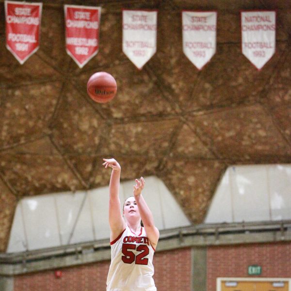 Comet’s Jessica Scott shoots free throws during the Jan. 15 game against San Diego City College at The Dome. Scott was one of five players who scored in double figures. Palomar won the game 97-83. (Stephen Davis/The Telescope)