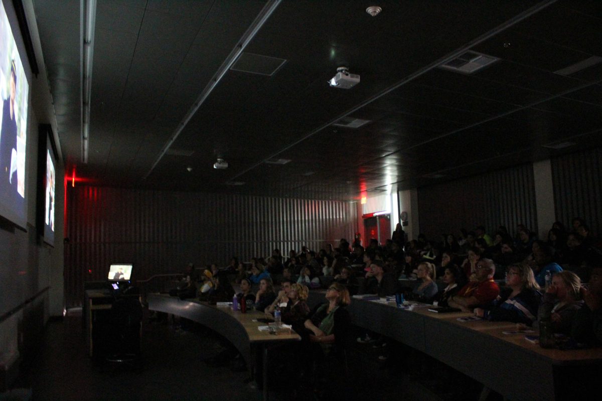 Palomar Students attend a free screening of "The Invisible War" held by Palomar College Behavioral Sciences Department, on March 26, 2014. The event was held to inform students about Women’s Studies. (Yolanda Granados/The Telescope)