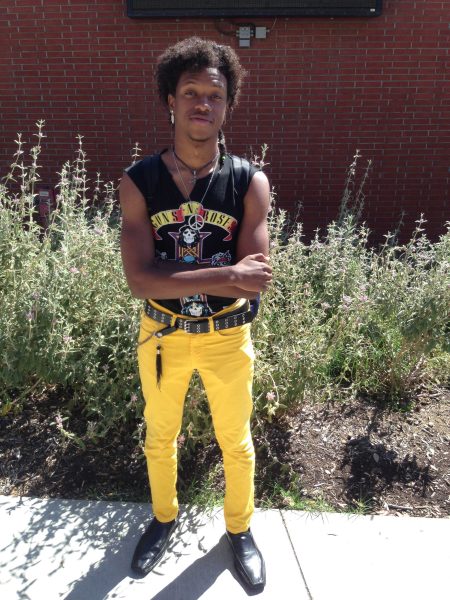 Palomar student Braxton Marcellous shows his fashion style on campus. (Gerald Tovar/The Telescope)