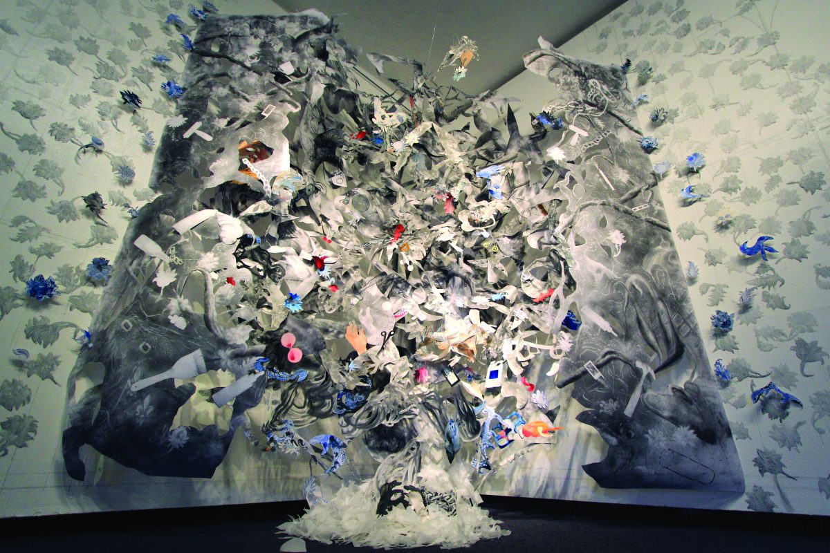 New York-based artist Alex Callendar presented her work "Everything Has Its Nature"at the Boehm Gallery on Aug. 21, 2014 as part of the first show of the fall semester. (Paul Nelson/The Telescope)