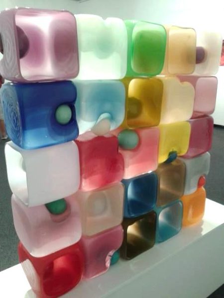 "Toy Wall" by Aya Oki, on display at the Boehm Gallery's "Crystal Method" exhibit through Nov. 6, 2014. (Hayley Ulle/The Telescope)