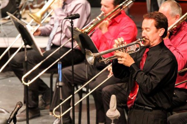 Palomar College Music director Paul Kurokawa Plays a during “Big Swing Face: A Tribute to Buddy Rich” at the Howard Brubeck Theatre Palomar College, San Marcos on Sept. 26 2014. (Philip Farry/The Telescope)