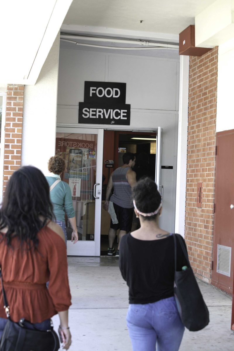 Students file through the cafeteria entrance doors at Palomar College San Marcos Campus Oct. 8, 2014. (Erika Shasky/The Telescope)