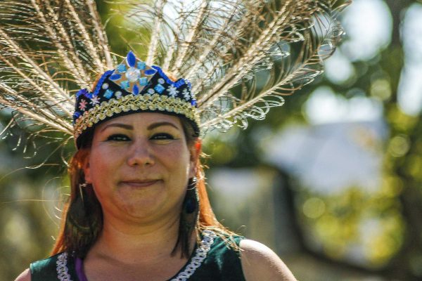 Maria Esquival performs with Grupo Azteca Yoloti during the Day of the Dead celebration at Palomar College. Nov. 5, 2014. (Angela Marie Samora/The Telescope)