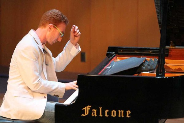 Danny Holt plays solo piano at the Palomar College Performing Arts Concert Hour in the Performance Lab on Nov. 6, 2014. (Adam Haas/The Telescope)