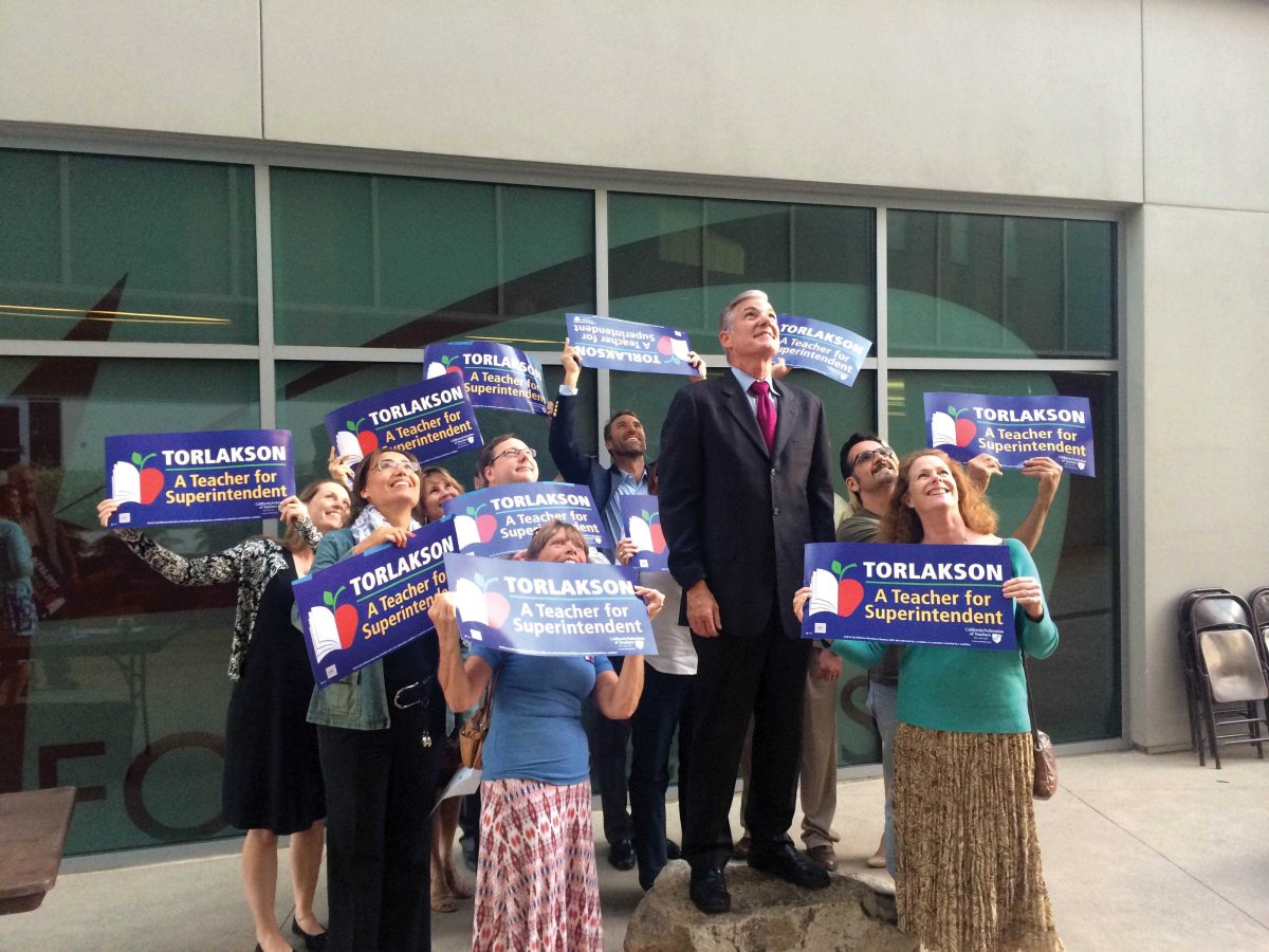 California Superintendent of Public Instruction, Tom Torlakson, who is up for re-election this fall, poses for a few photos with his constituents at Palomar College on Tuesday, Oct. 28, 2014. (Brian O’Malley/The Telescope)