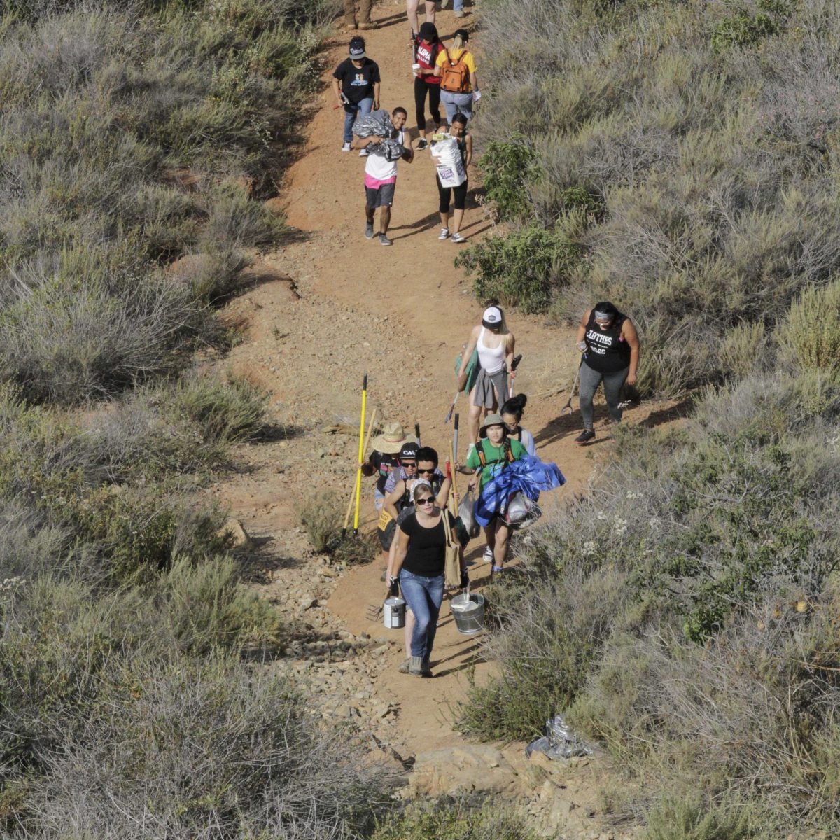 Palomar students hike to the top of Owens Peak. (Philip Farry/The Telescope)