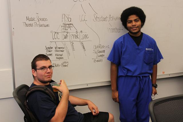 Associated Student Government Senator Thomas Hinch (left) and ASG President Malik Spence (right). (Joel Vaughn/The Telescope)