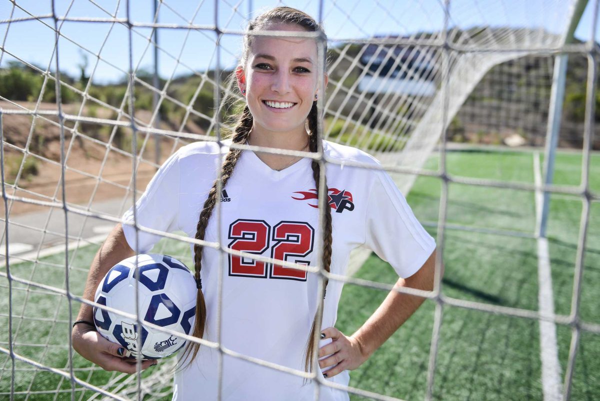 Comets striker Grace Busby blazing through defenses. (Brandy Sebastian/The Telescope)