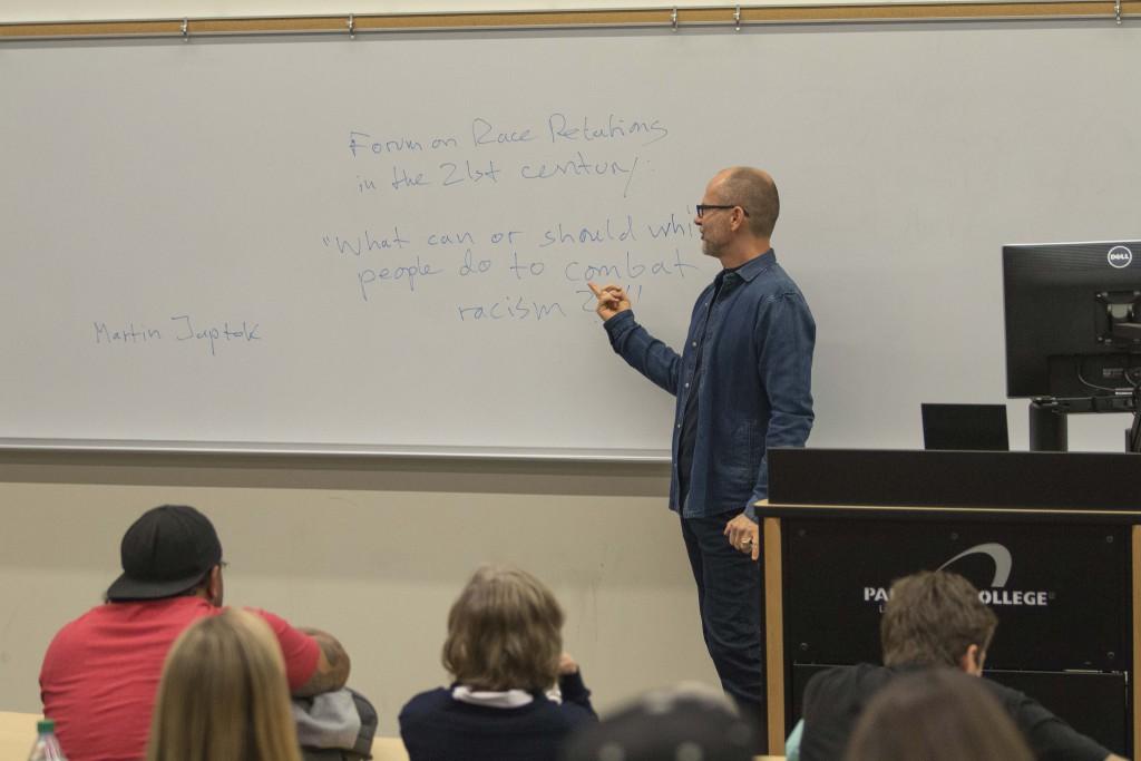 Students argue how to combat racism in race relations discussion