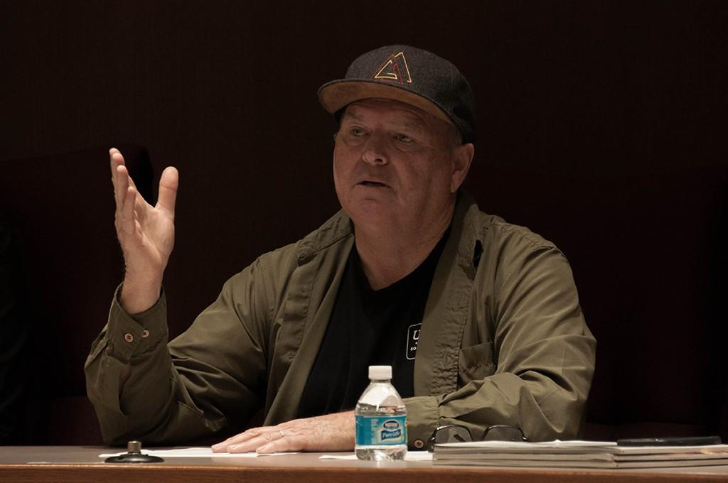 Grant Brittian of skateboardmag.com talks to Palomar students during Media Day about in the importance of content management, internship and photography in social media and expectations when job seeking in the field of journalism. April 25, 2016 at SSC-1. (Johnny Jones/The Telescope)