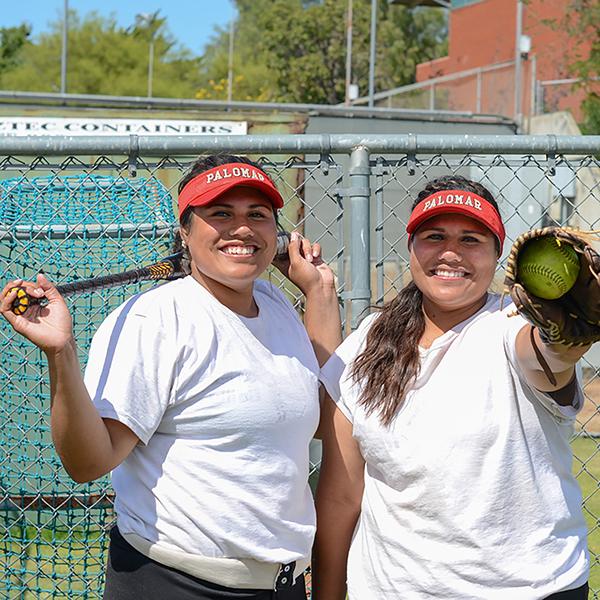 Palomar College's Softball twin sisters Taylour and Trinity Fa'asua. (Tracy Grassel/The Telescope)